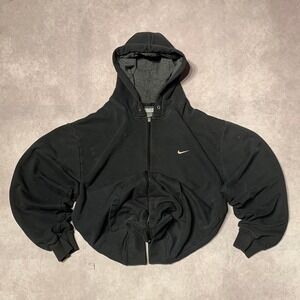 Vintage Nike Swoosh Black Zip Up Hoodie